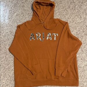 Ariat Rust Hoodie with Patterned Logo